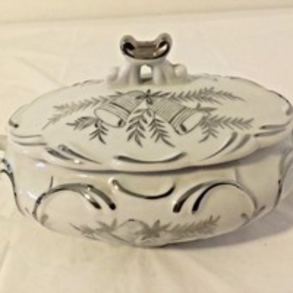 Norcrest Fine China FOR YOUR SILVER WEDDING ANNIVERSARY Bowl & Lid Made In Japan